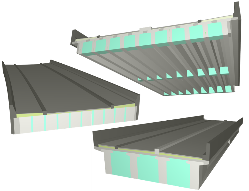 T桁・スラブ桁・コンポ桁のモデリングが可能